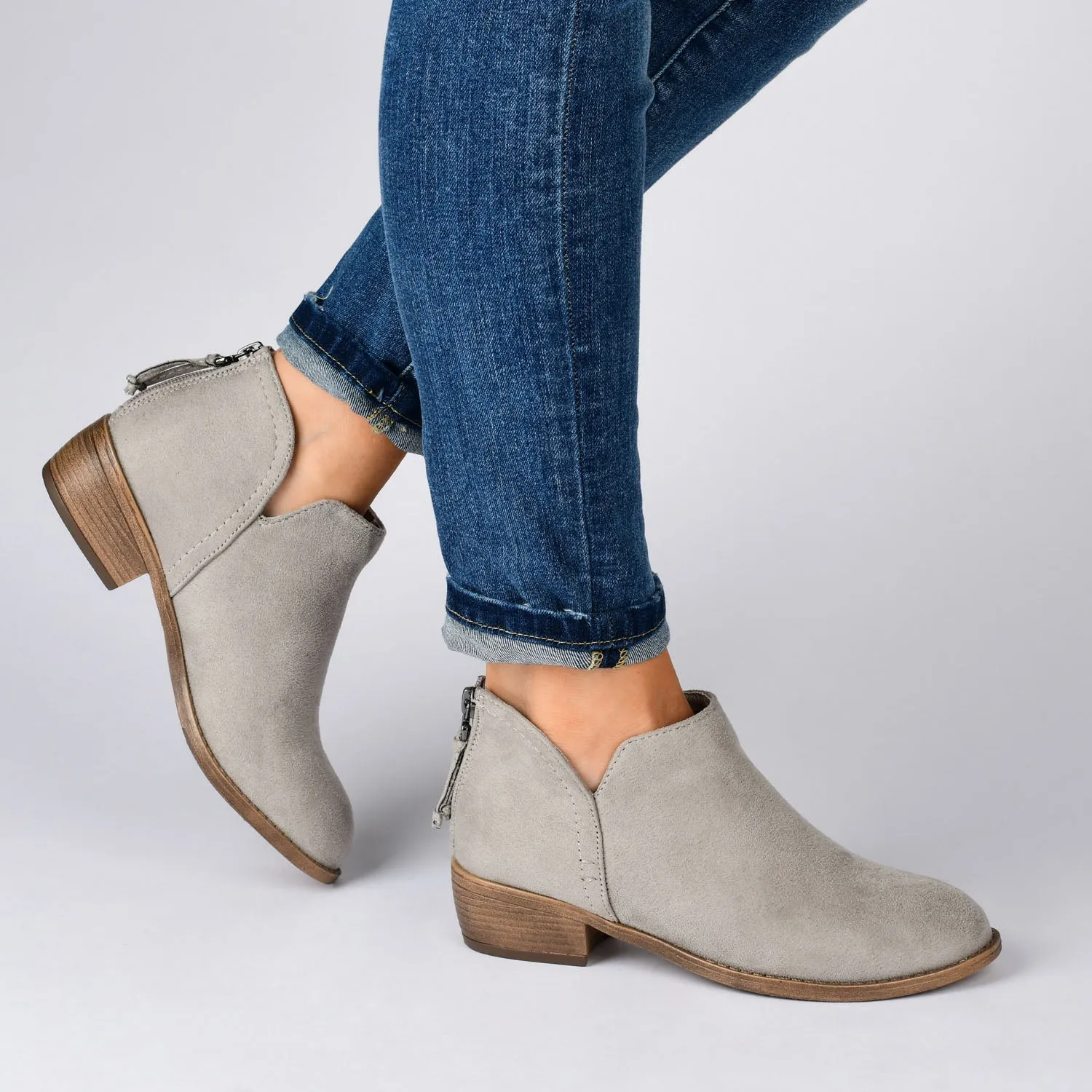LIVVY ZIP-UP BOOTIES IN FAUX SUEDE - Leopard Faux Suede 3 sold by Journee Collection product image thumbnail 2