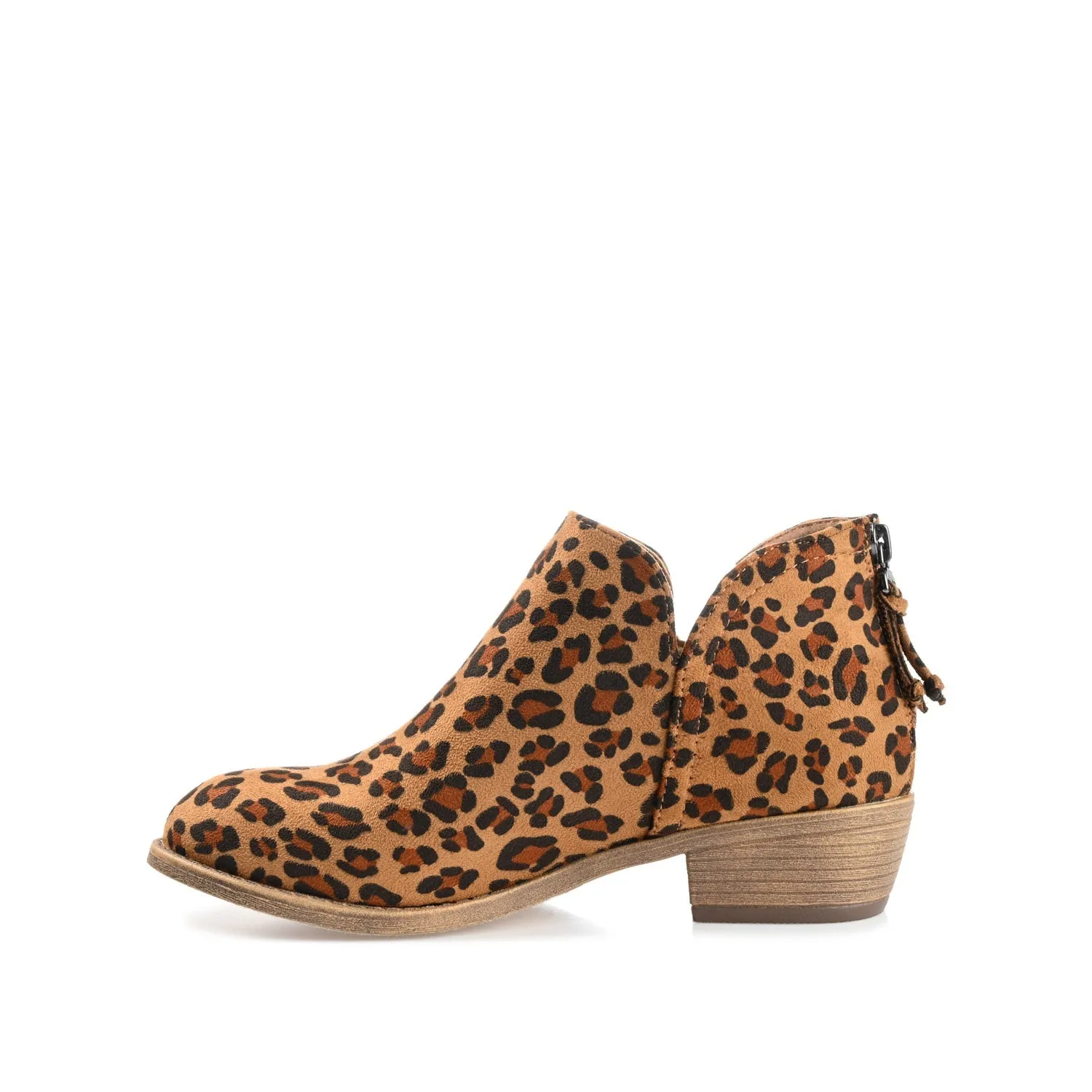 LIVVY ZIP-UP BOOTIES IN FAUX SUEDE - Leopard Faux Suede 3 sold by Journee Collection product image thumbnail 4