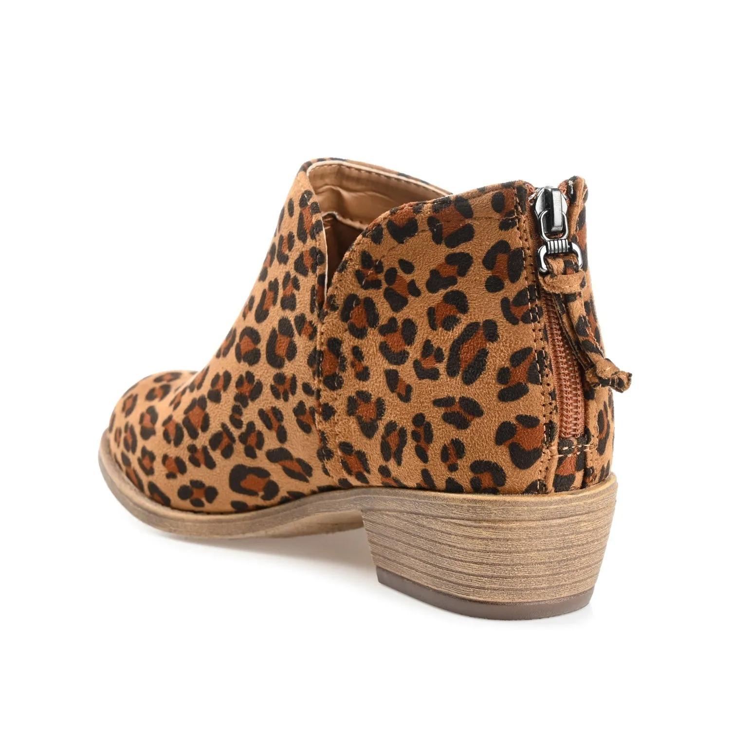 LIVVY ZIP-UP BOOTIES IN FAUX SUEDE - Leopard Faux Suede 3 sold by Journee Collection product image thumbnail 5