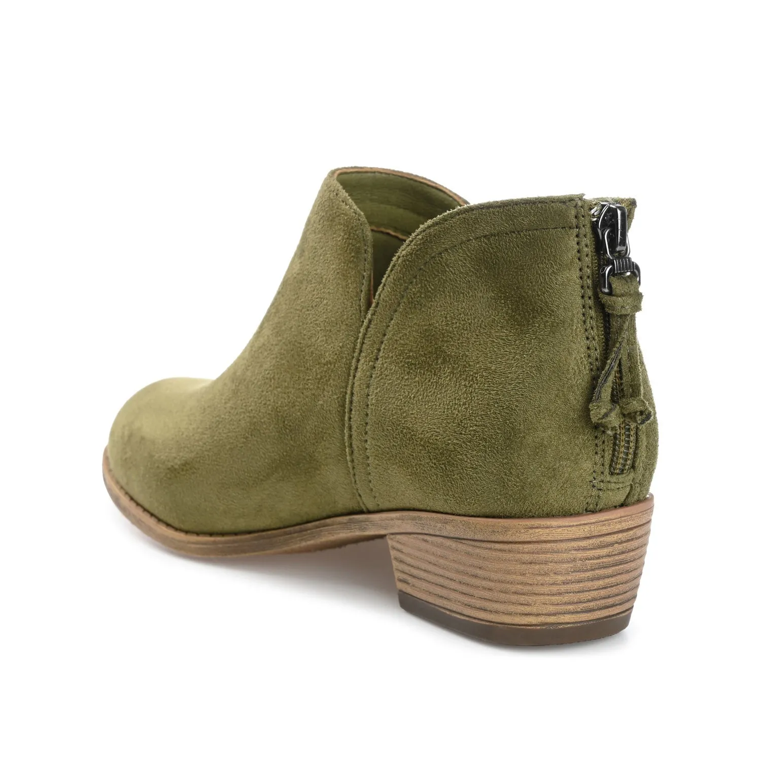 LIVVY ZIP-UP BOOTIES IN FAUX SUEDE - Olive sold by Journee Collection product image thumbnail 4