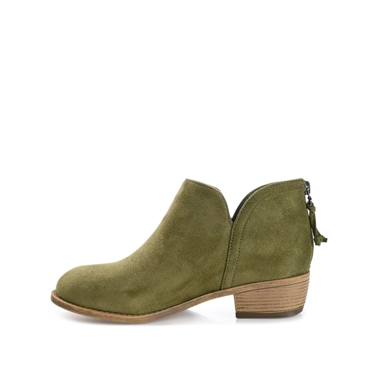 LIVVY ZIP-UP BOOTIES IN FAUX SUEDE - Olive sold by Journee Collection product image thumbnail 3