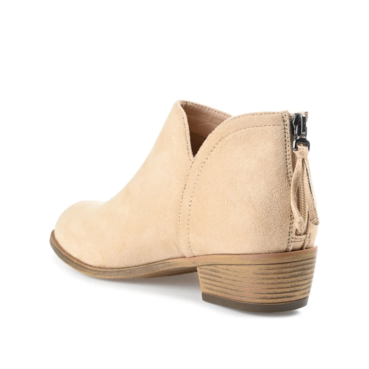 LIVVY ZIP-UP BOOTIES IN FAUX SUEDE - Tan sold by Journee Collection product image thumbnail 4