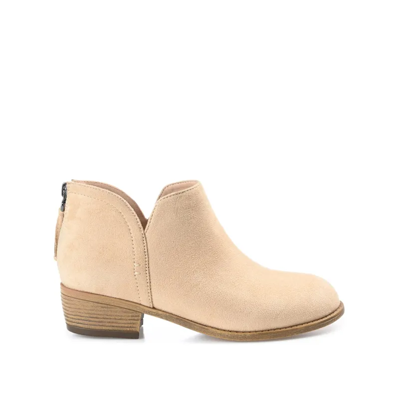 LIVVY ZIP-UP BOOTIES IN FAUX SUEDE - Tan sold by Journee Collection