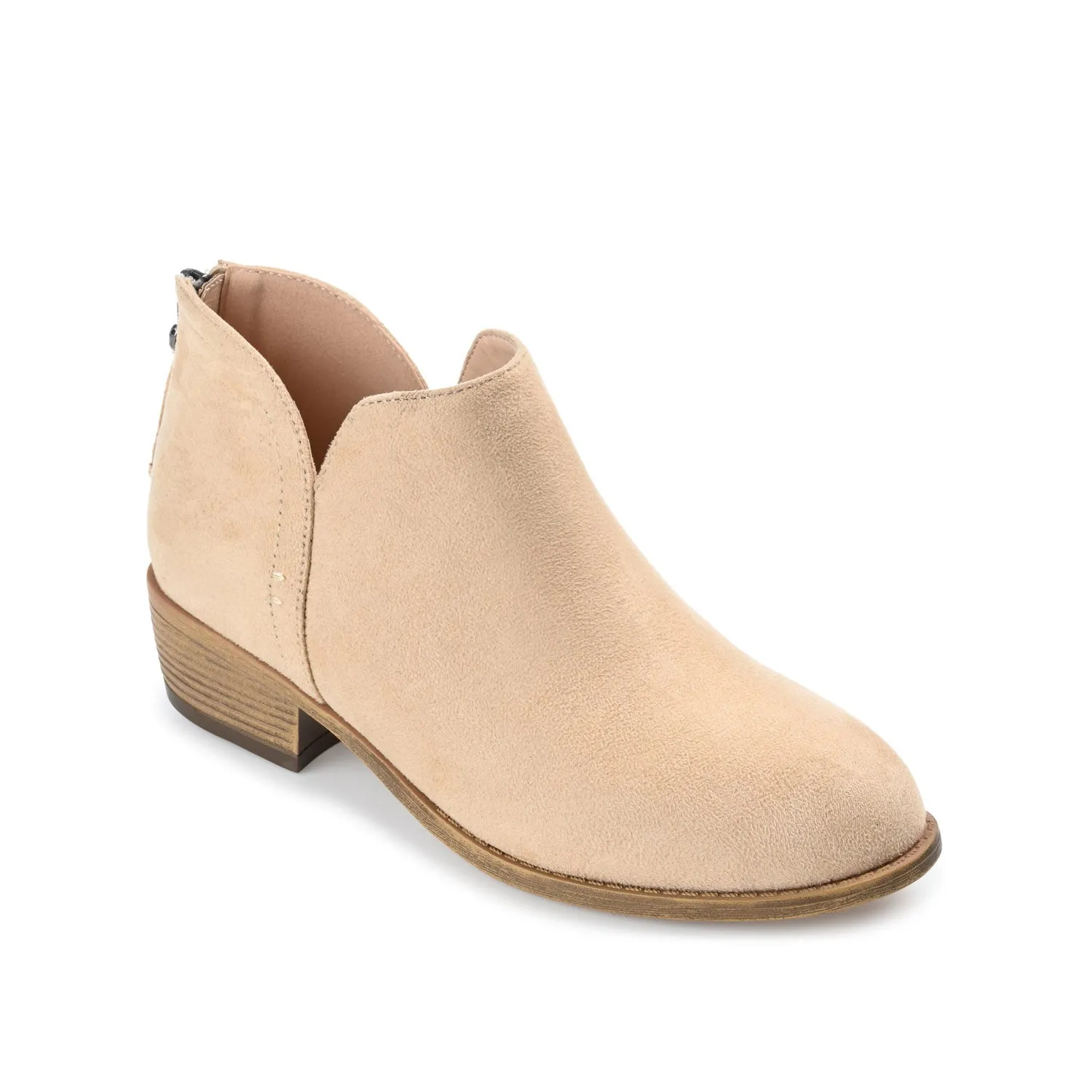 LIVVY ZIP-UP BOOTIES IN FAUX SUEDE - Tan sold by Journee Collection product image thumbnail 2