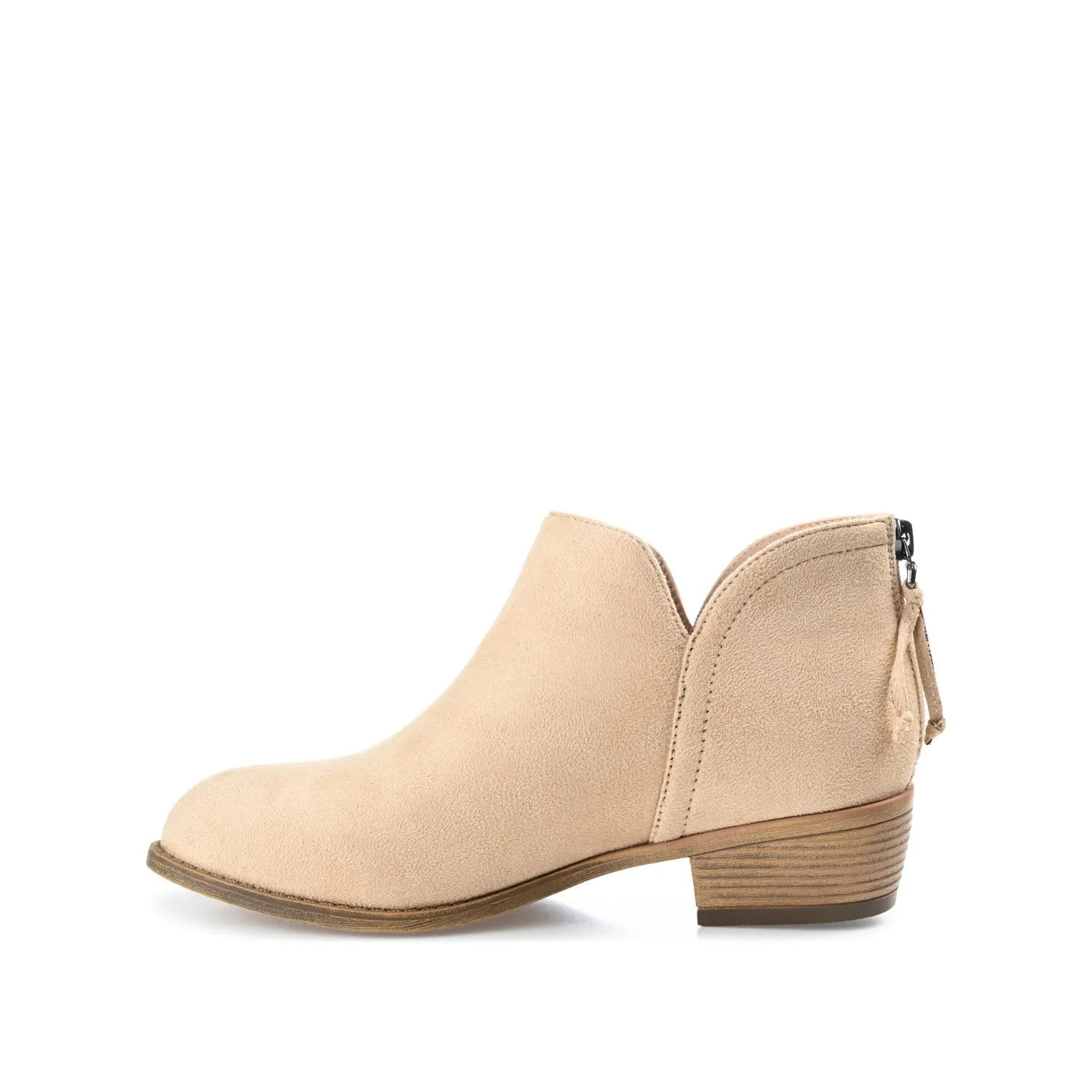 LIVVY ZIP-UP BOOTIES IN FAUX SUEDE - Tan sold by Journee Collection product image thumbnail 3