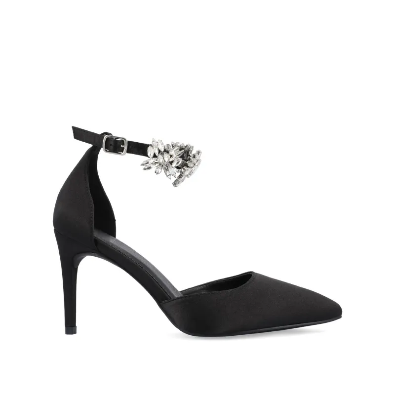 LOXLEY D'ORSAY STILETTO HEELS IN SATIN - Black sold by Journee Collection