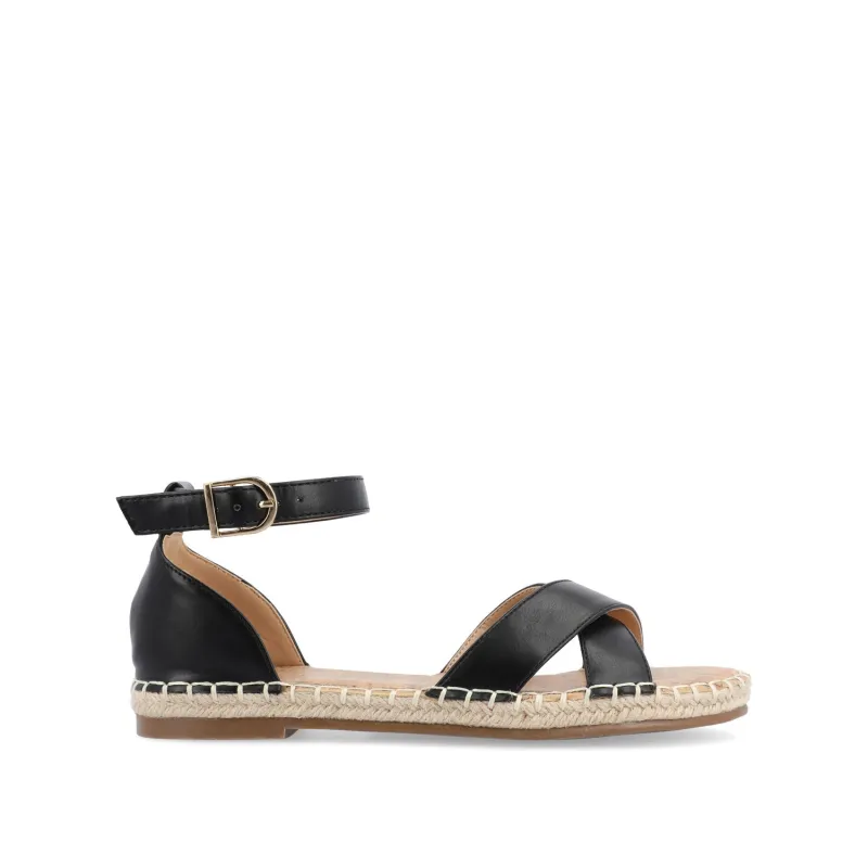 LYDDIA ESPADRILLE SANDALS IN VEGAN LEATHER - Black sold by Journee Collection
