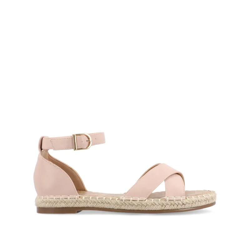 LYDDIA ESPADRILLE SANDALS IN VEGAN LEATHER - Blush sold by Journee Collection