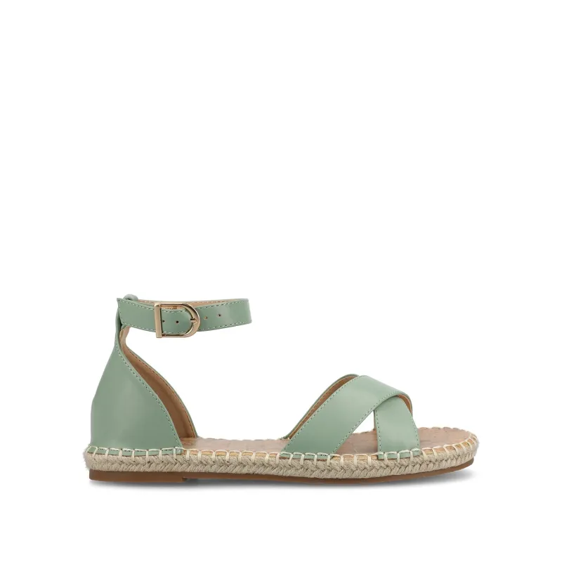 LYDDIA ESPADRILLE SANDALS IN VEGAN LEATHER - Green sold by Journee Collection