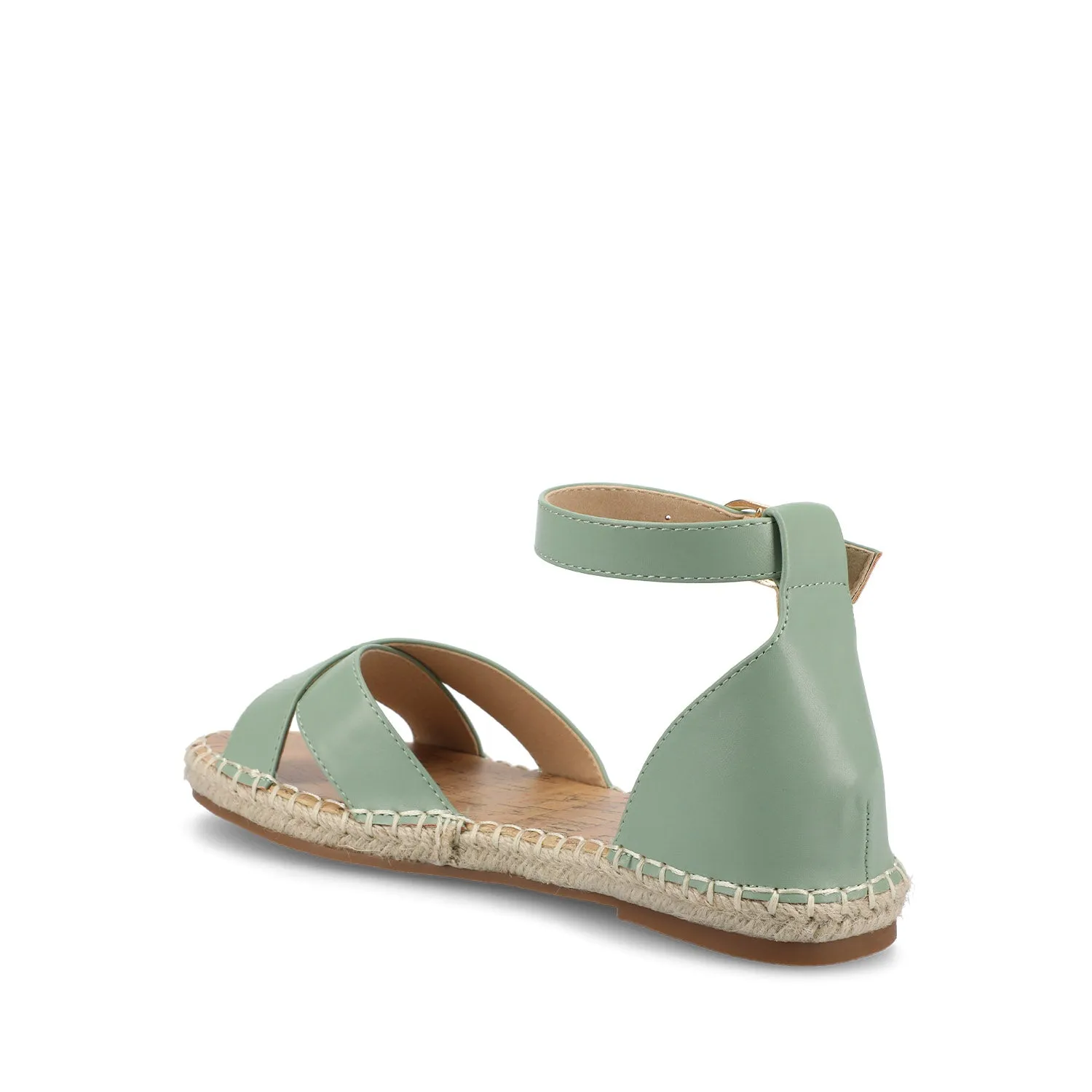 LYDDIA ESPADRILLE SANDALS IN VEGAN LEATHER - Green sold by Journee Collection product image thumbnail 4