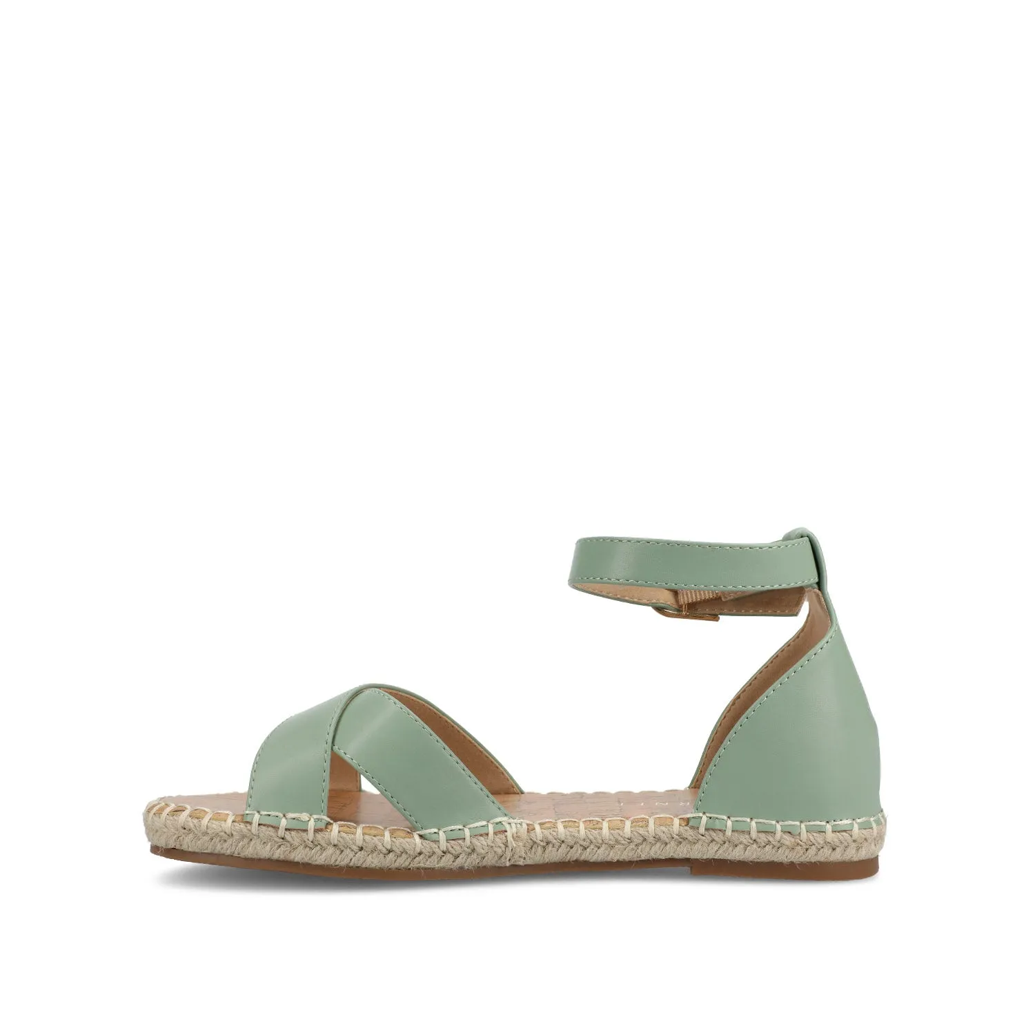 LYDDIA ESPADRILLE SANDALS IN VEGAN LEATHER - Green sold by Journee Collection product image thumbnail 3