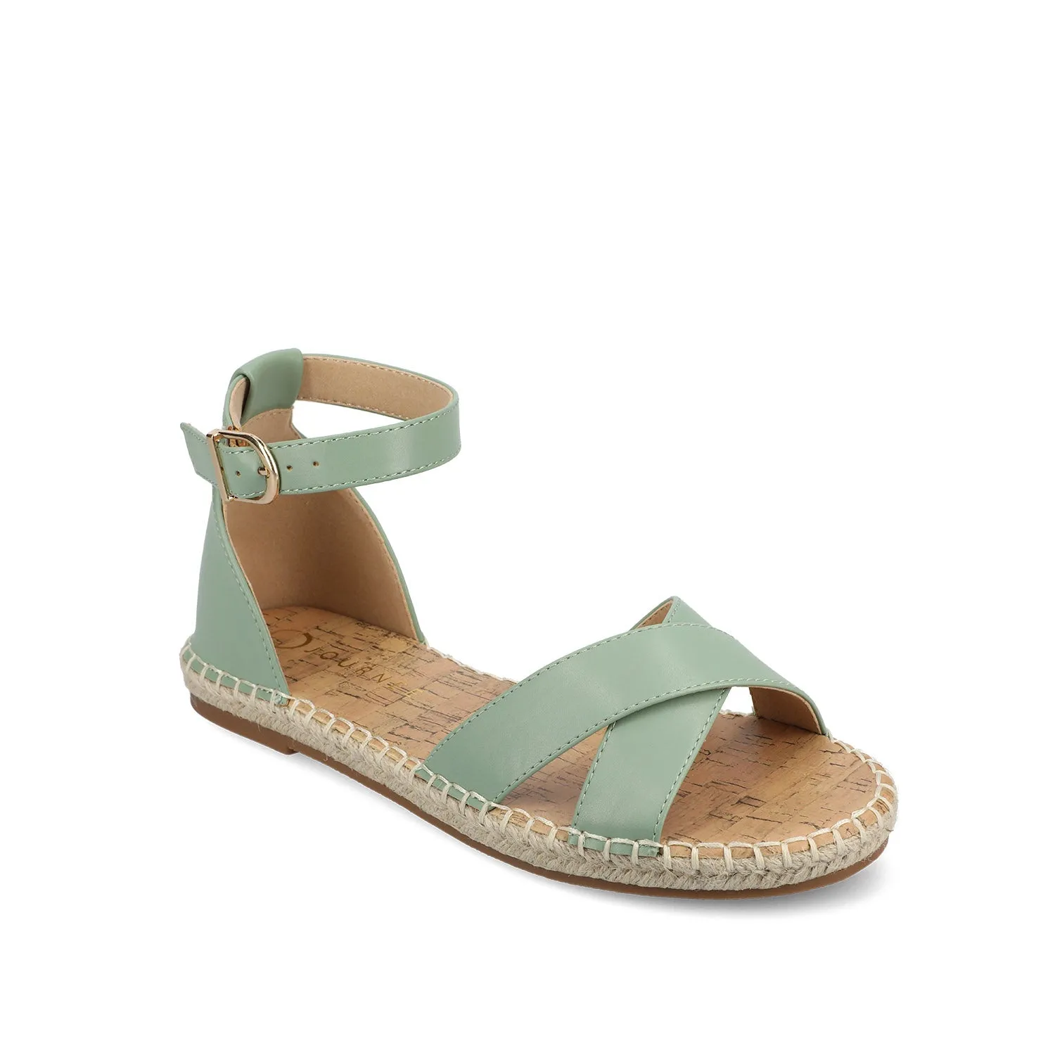 LYDDIA ESPADRILLE SANDALS IN VEGAN LEATHER - Green sold by Journee Collection product image thumbnail 2