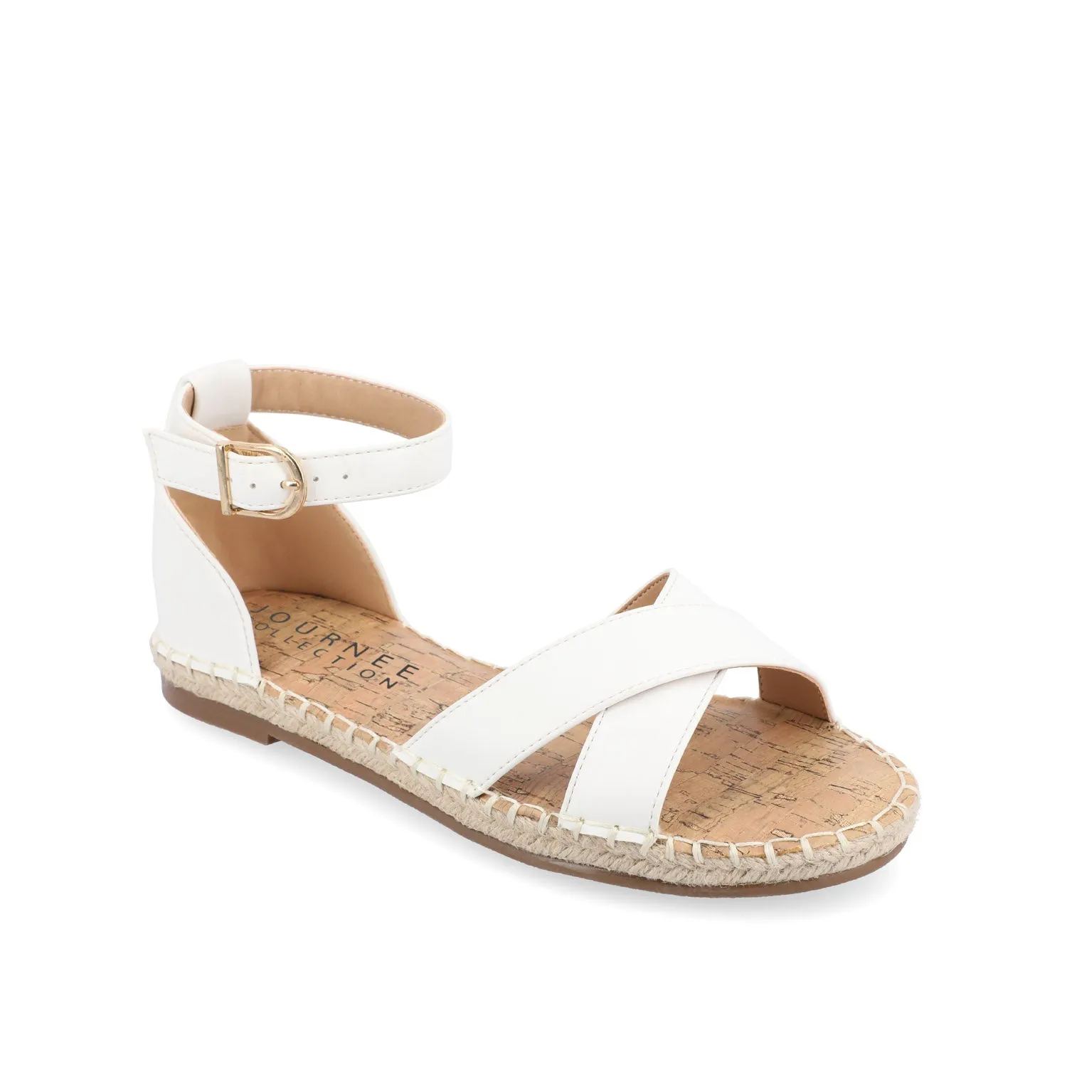 LYDDIA ESPADRILLE SANDALS IN VEGAN LEATHER - White sold by Journee Collection product image thumbnail 2