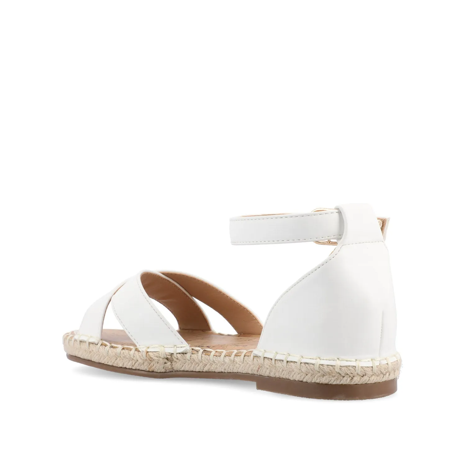 LYDDIA ESPADRILLE SANDALS IN VEGAN LEATHER - White sold by Journee Collection product image thumbnail 4