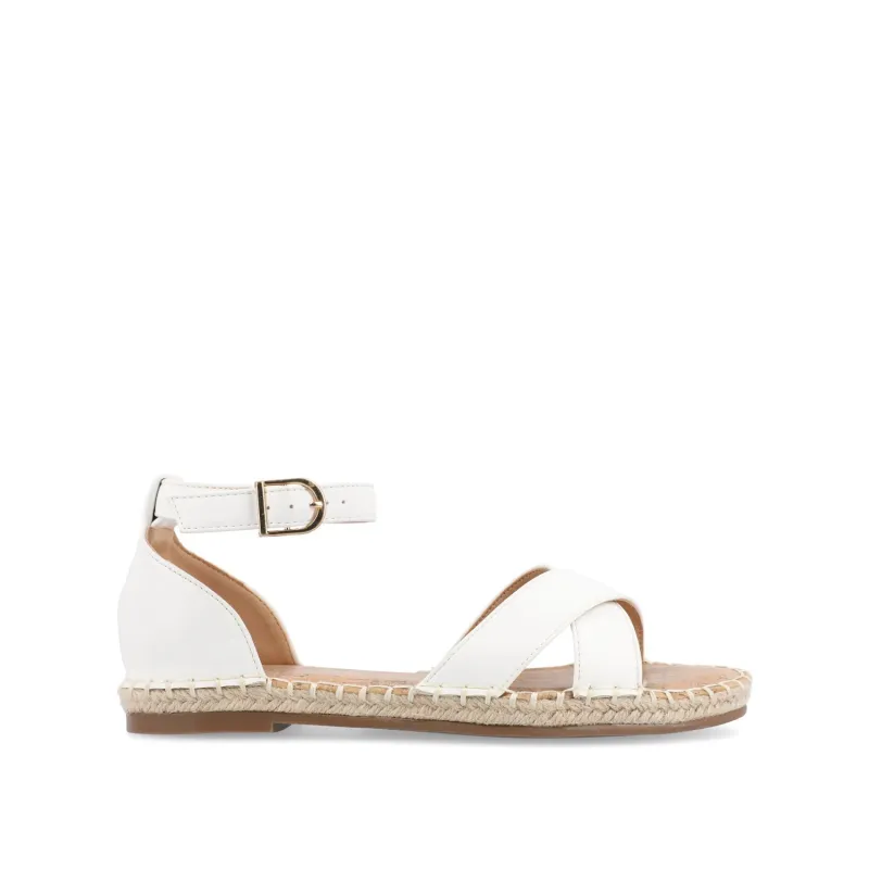 LYDDIA ESPADRILLE SANDALS IN VEGAN LEATHER - White sold by Journee Collection