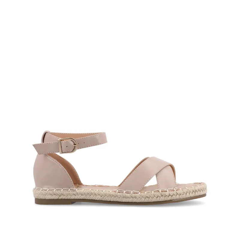 LYDDIA ESPADRILLE SANDALS IN VEGAN LEATHER - Taupe sold by Journee Collection