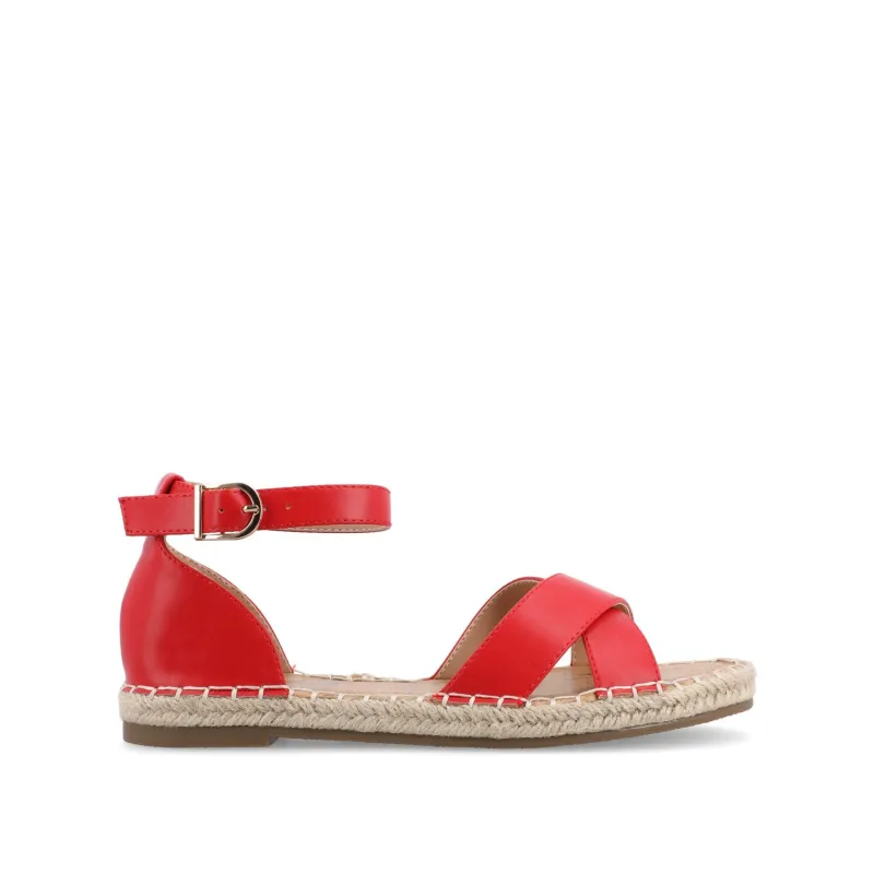 LYDDIA ESPADRILLE SANDALS IN VEGAN LEATHER - Red sold by Journee Collection