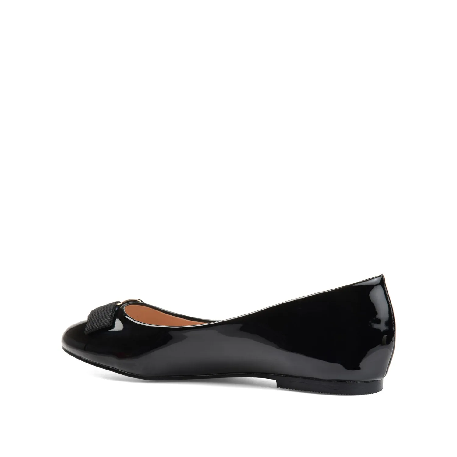 KIM ROUND TOE BALLET FLATS IN PATENT - Black sold by Journee Collection product image thumbnail 4
