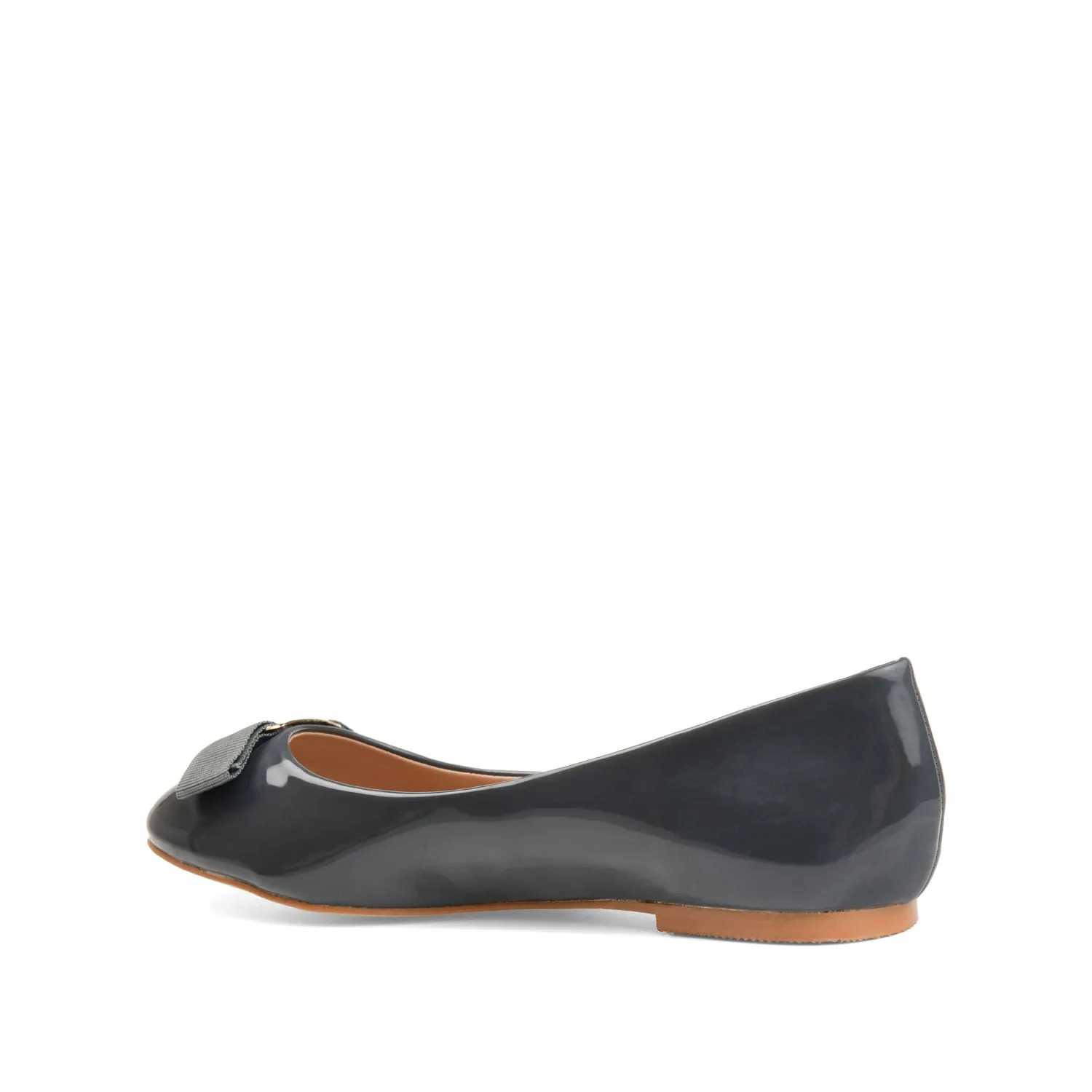 KIM ROUND TOE BALLET FLATS IN PATENT - Grey sold by Journee Collection product image thumbnail 4