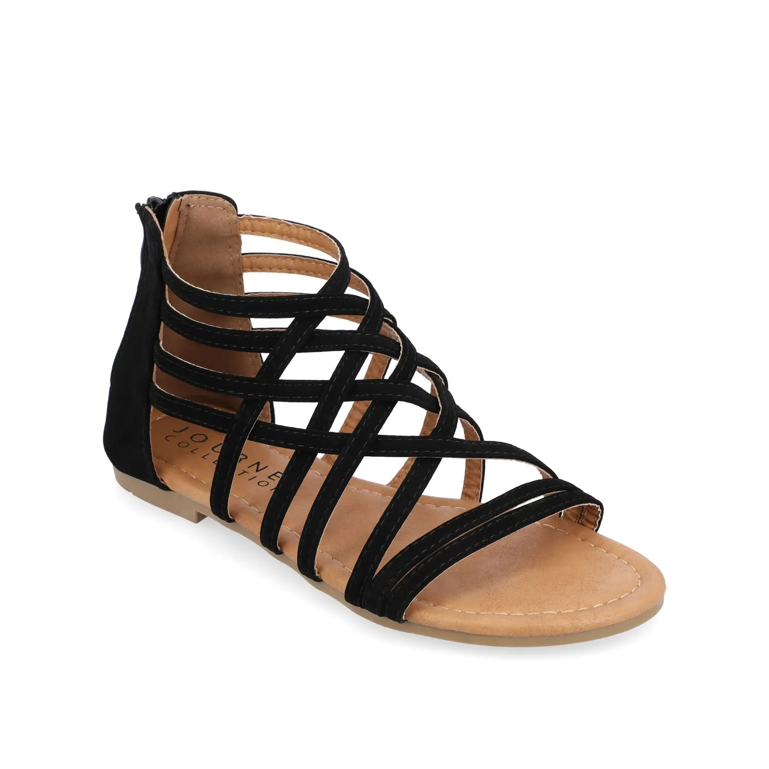 HANNI GLADIATOR SANDALS IN VEGAN LEATHER - Black PU sold by Journee Collection product image thumbnail 3