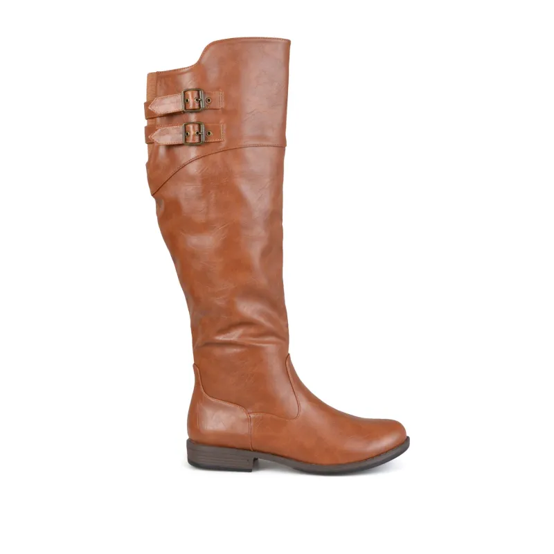 TORI RIDING BOOTS IN WIDE CALF - Chestnut sold by Journee Collection