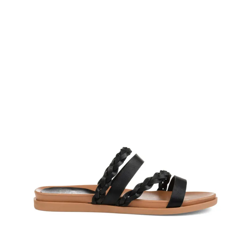 COLETTE SLIDE SANDALS IN VEGAN LEATHER - Black sold by Journee Collection