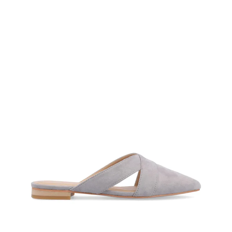 GIADA MULE FLATS IN FAUX SUEDE - Grey sold by Journee Collection