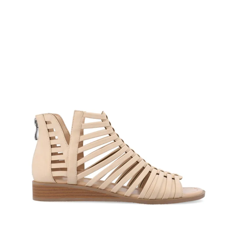 DELILAH GLADIATOR SANDALS IN VEGAN LEATHER - Nude sold by Journee Collection