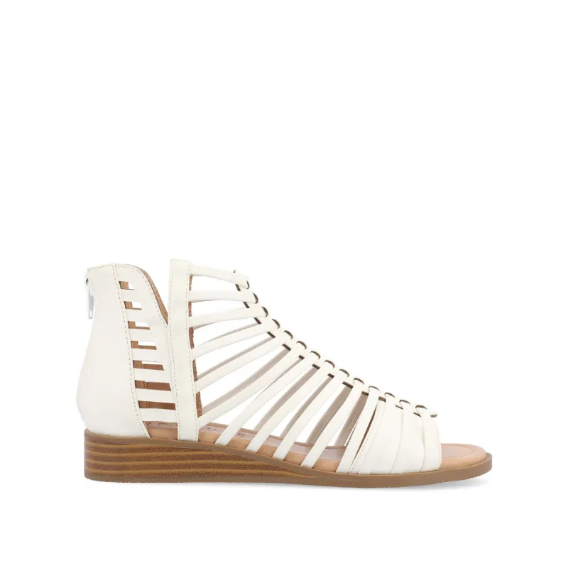 DELILAH GLADIATOR SANDALS IN VEGAN LEATHER - White sold by Journee Collection
