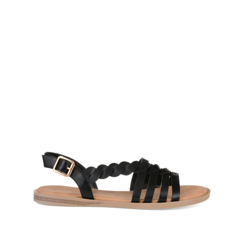 SOLAY MULTI STRAP SANDALS IN VEGAN LEATHER - Black sold by Journee Collection