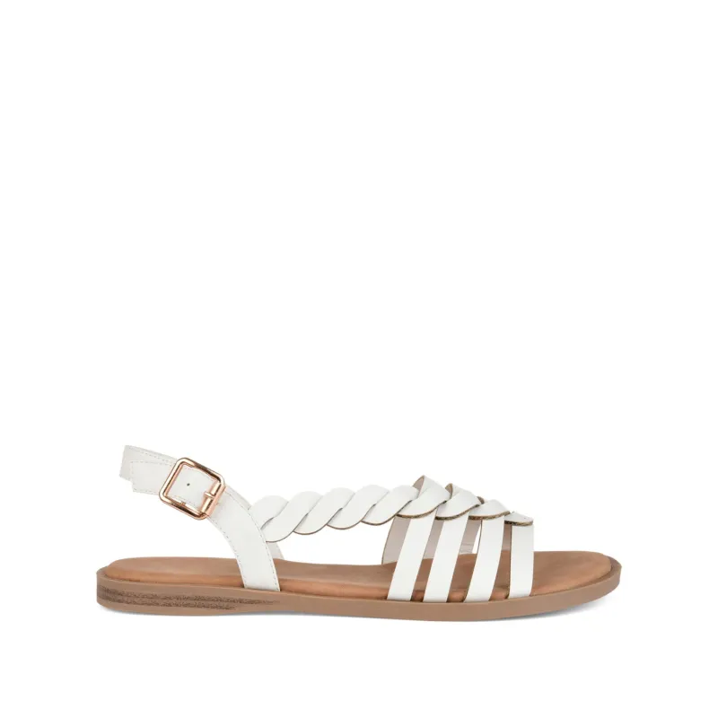 SOLAY MULTI STRAP SANDALS IN VEGAN LEATHER - White sold by Journee Collection