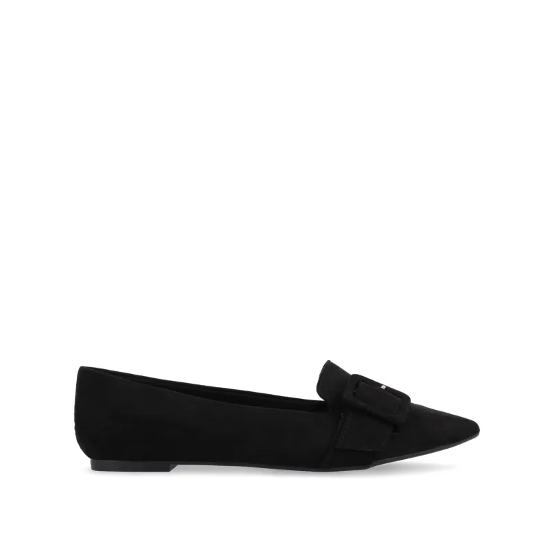 AUDREY LOAFER FLATS IN FAUX SUEDE - Black sold by Journee Collection
