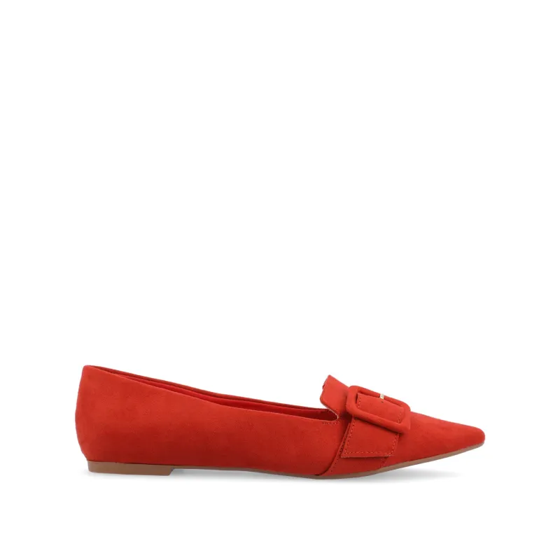 AUDREY LOAFER FLATS IN FAUX SUEDE - Rust sold by Journee Collection