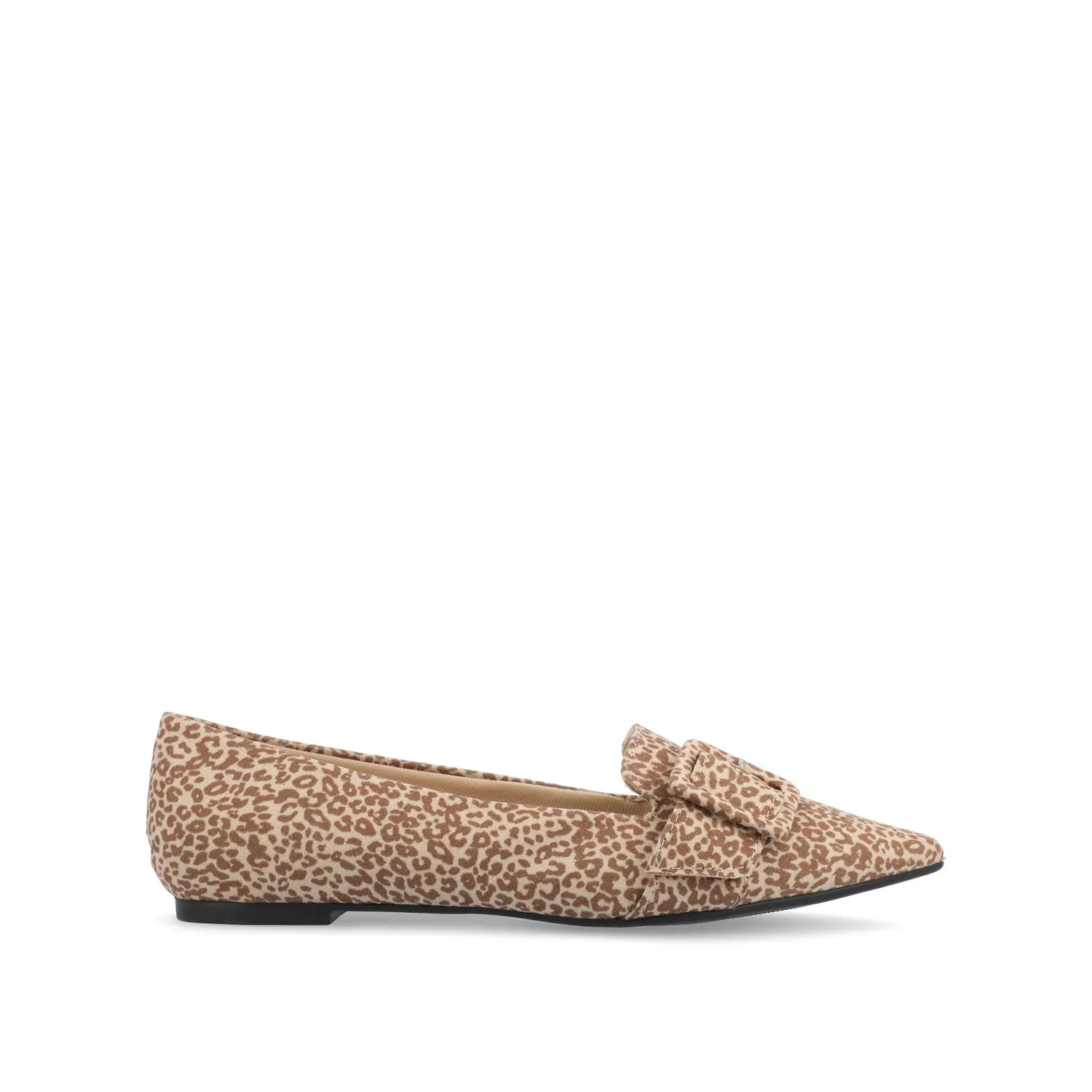 AUDREY LOAFER FLATS IN FAUX SUEDE - Animal Faux sold by Journee Collection