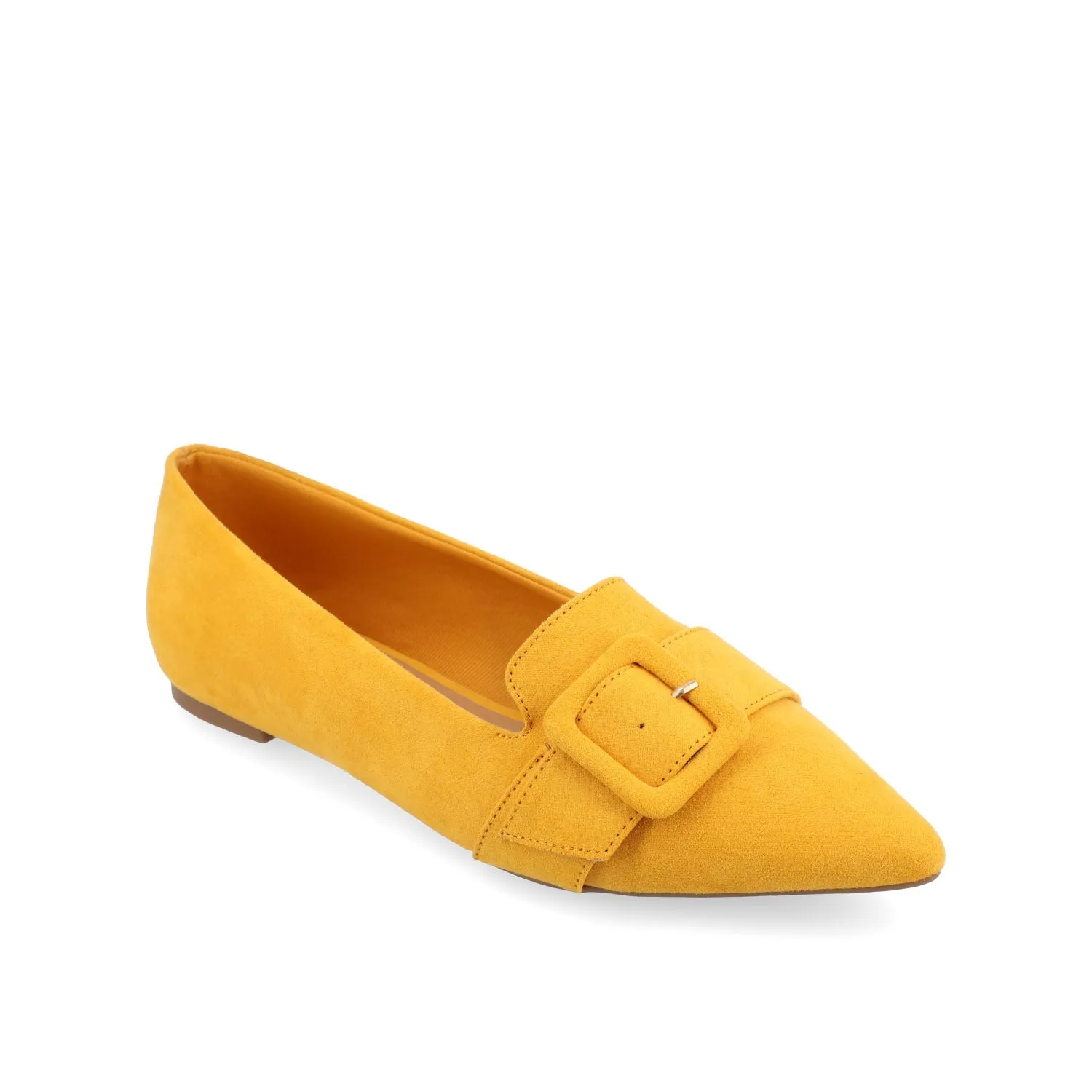 AUDREY LOAFER FLATS IN FAUX SUEDE - Mustard sold by Journee Collection product image thumbnail 2