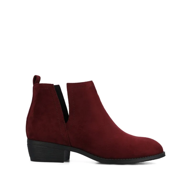 RIMI BLOCK HEELED BOOTIES IN WIDE - Oxblood sold by Journee Collection
