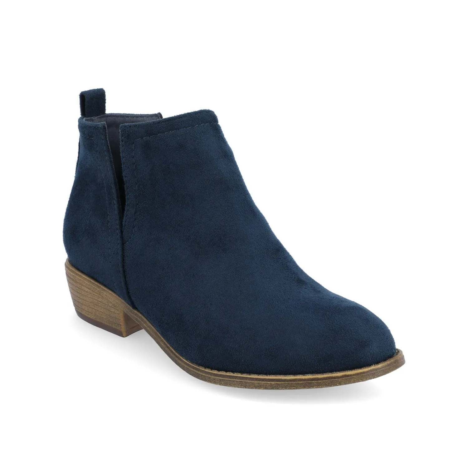 RIMI BLOCK HEELED BOOTIES IN FAUX SUEDE - Blue sold by Journee Collection product image thumbnail 2