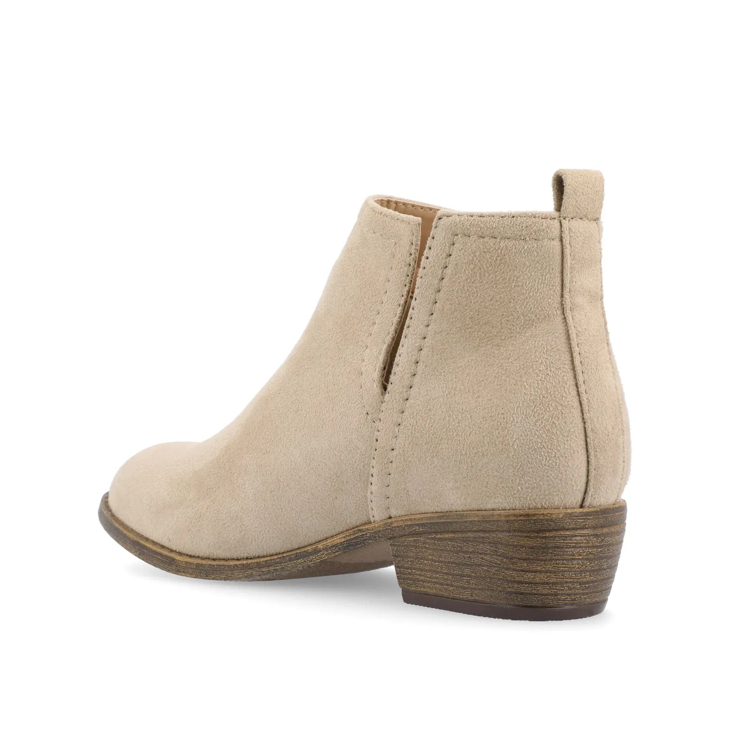 RIMI BLOCK HEELED BOOTIES IN FAUX SUEDE - Stone sold by Journee Collection product image thumbnail 4