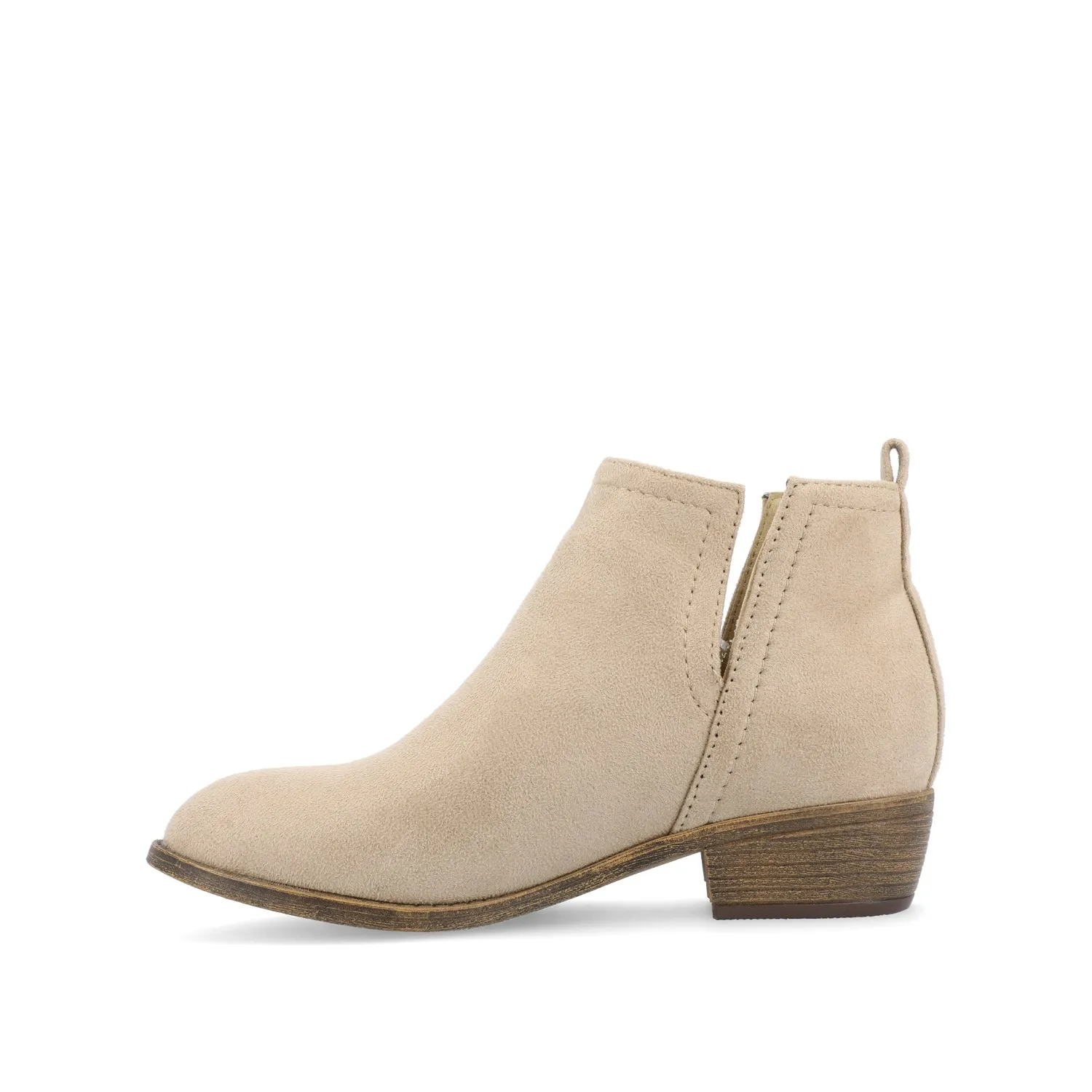 RIMI BLOCK HEELED BOOTIES IN FAUX SUEDE - Stone sold by Journee Collection product image thumbnail 3