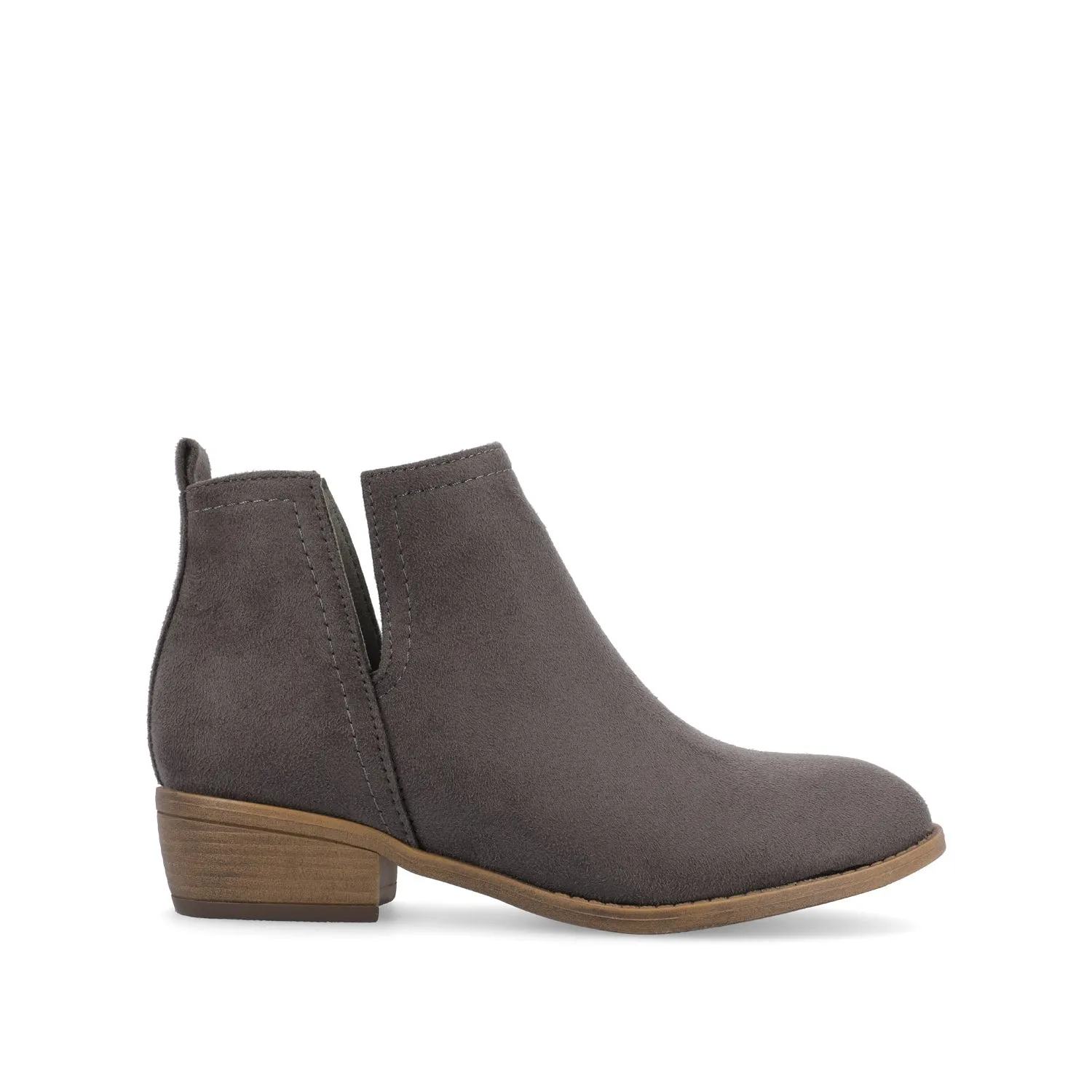 RIMI BLOCK HEELED BOOTIES IN FAUX SUEDE - Grey sold by Journee Collection