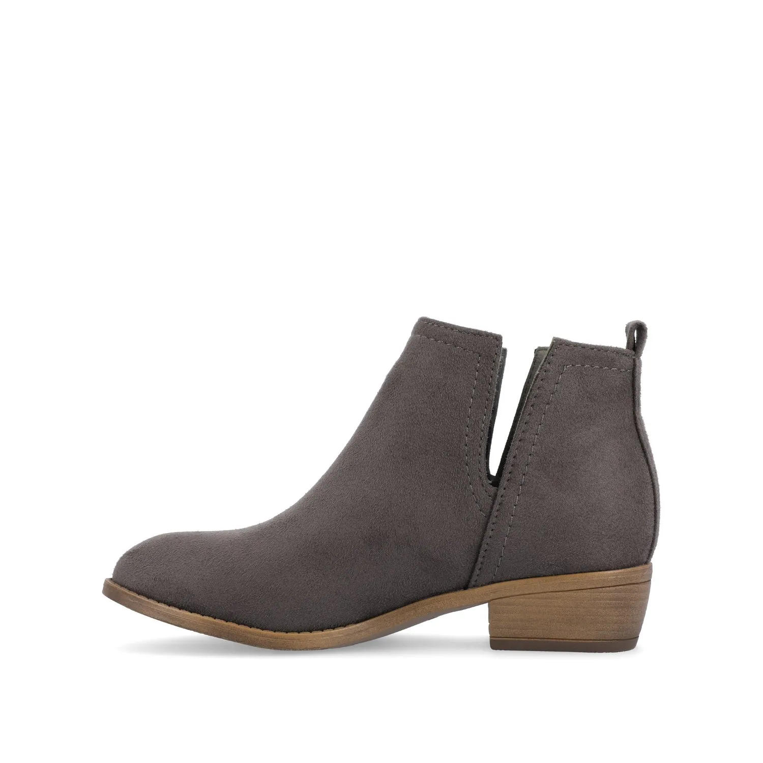 RIMI BLOCK HEELED BOOTIES IN FAUX SUEDE - Grey sold by Journee Collection product image thumbnail 3