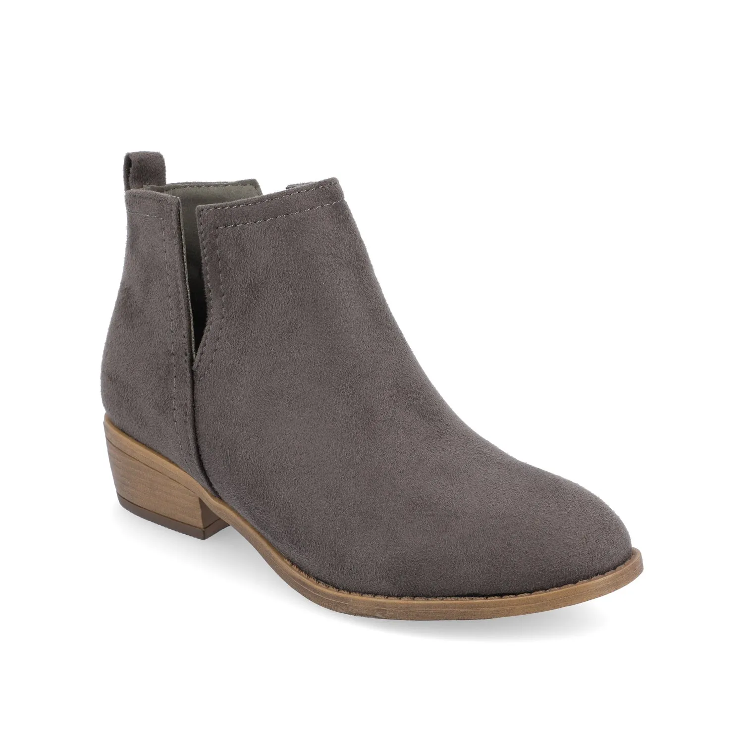 RIMI BLOCK HEELED BOOTIES IN FAUX SUEDE - Grey sold by Journee Collection product image thumbnail 2