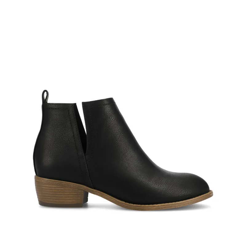 RIMI BLOCK HEELED BOOTIES IN FAUX SUEDE - Black PU sold by Journee Collection