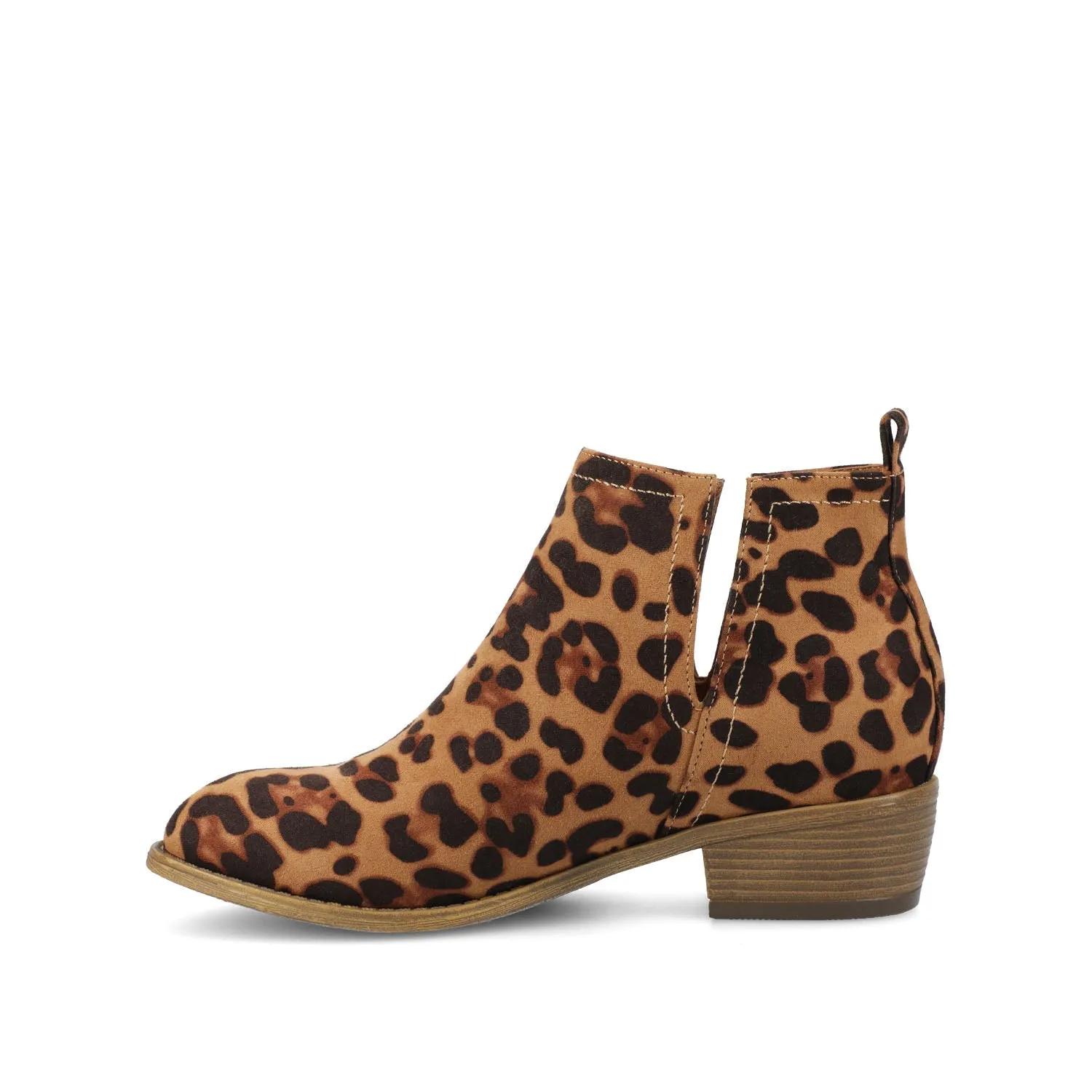RIMI BLOCK HEELED BOOTIES IN FAUX SUEDE - Leopard sold by Journee Collection product image thumbnail 3