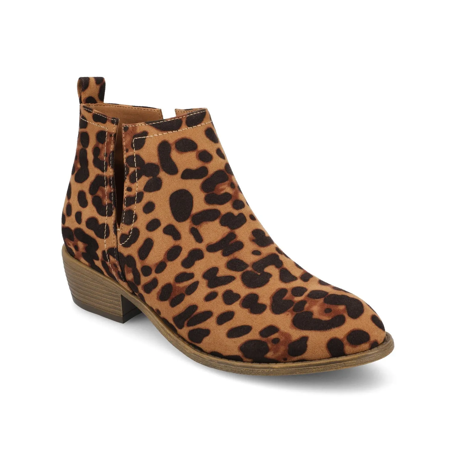 RIMI BLOCK HEELED BOOTIES IN FAUX SUEDE - Leopard sold by Journee Collection product image thumbnail 2