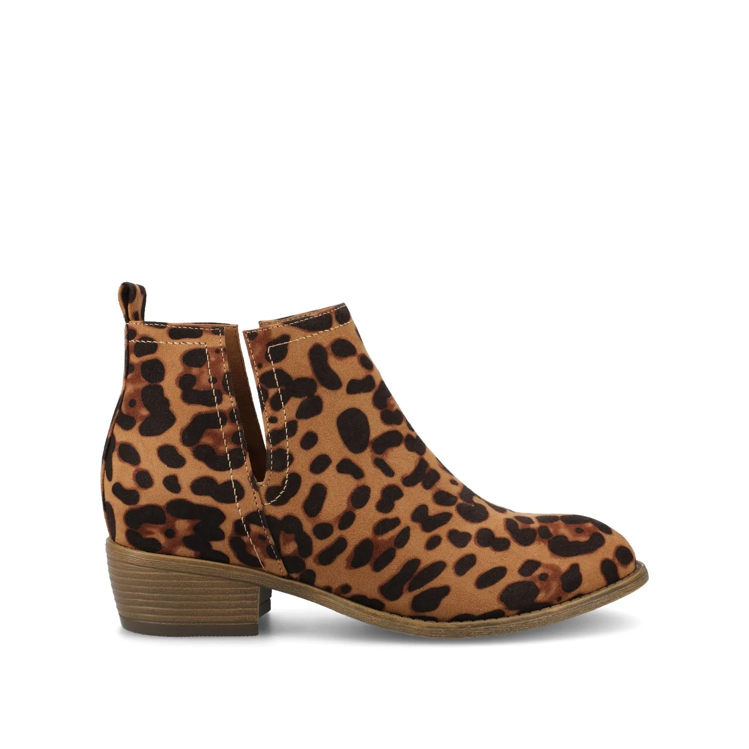 RIMI BLOCK HEELED BOOTIES IN FAUX SUEDE - Leopard sold by Journee Collection