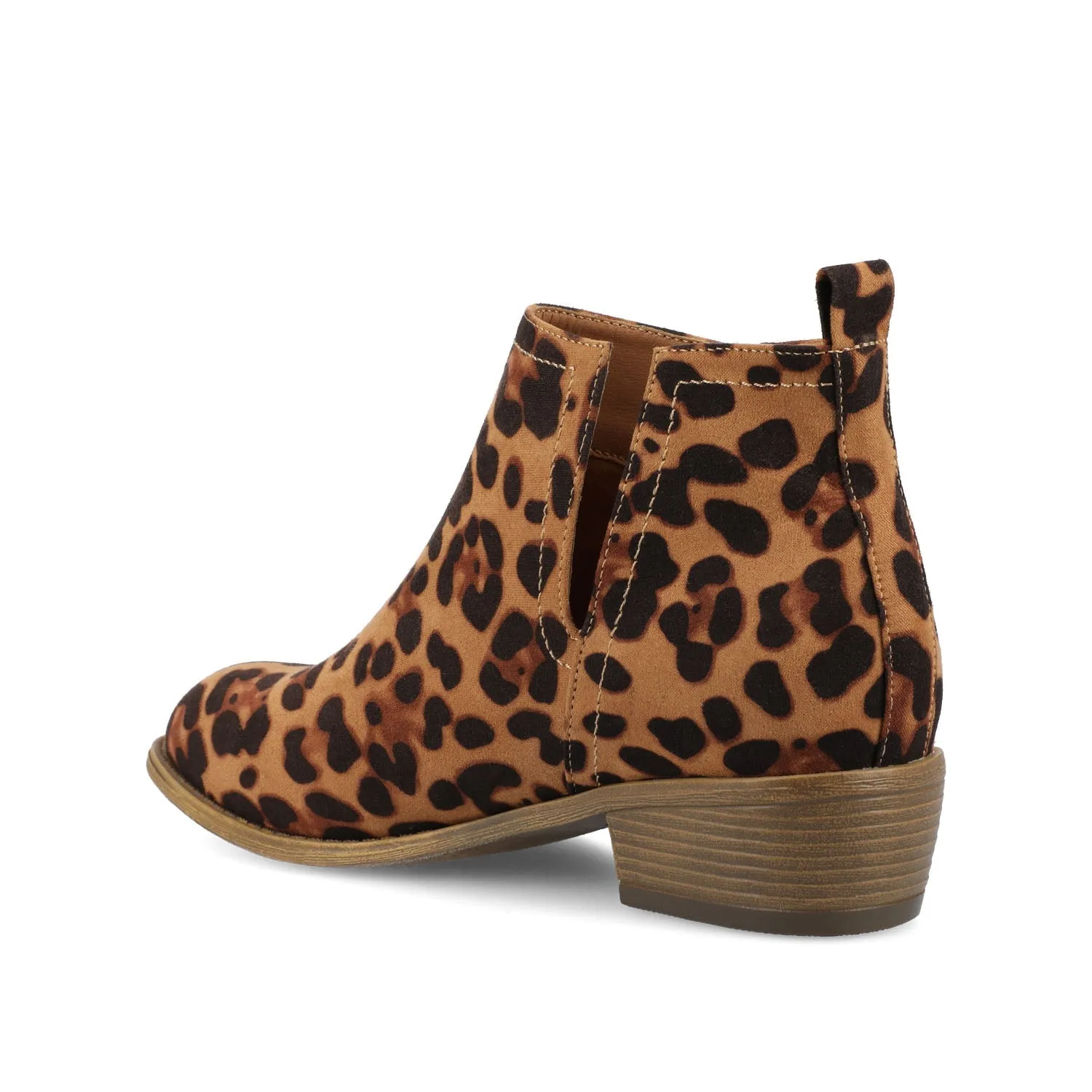 RIMI BLOCK HEELED BOOTIES IN FAUX SUEDE - Leopard sold by Journee Collection product image thumbnail 4