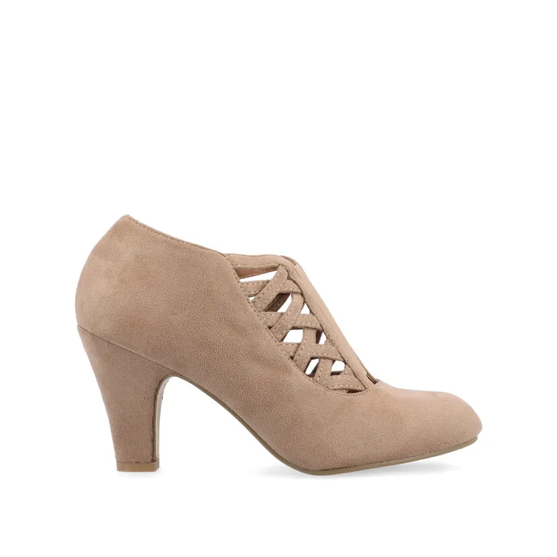 PIPER CONE HEELED BOOTIES IN WIDE - Taupe sold by Journee Collection