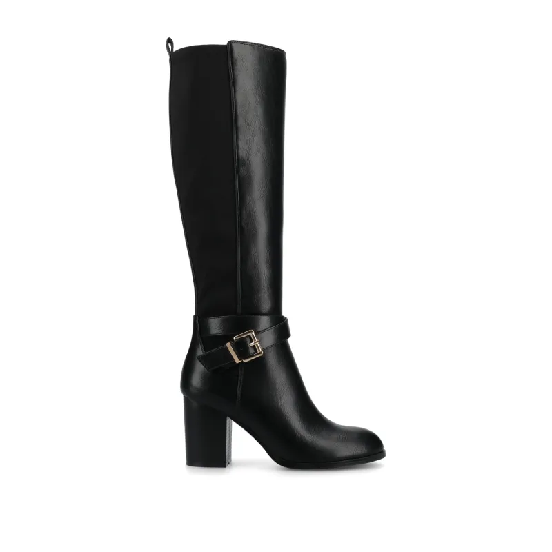 AVALONN KNEE HIGH DRESS BOOTS IN EXTRA WIDE CALF - Black sold by Journee Collection