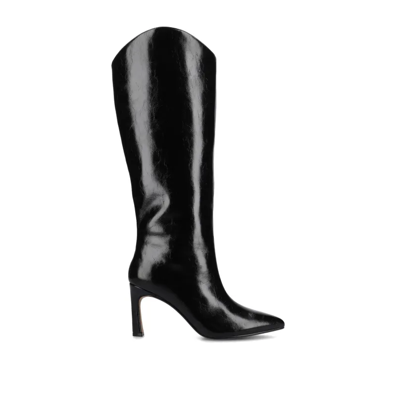REHELA BOOTS IN WIDE WIDTH & CALF - Black Patent sold by Journee Collection